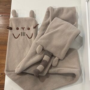 Cute Pusheen Cat Scarf with Ears and Tail